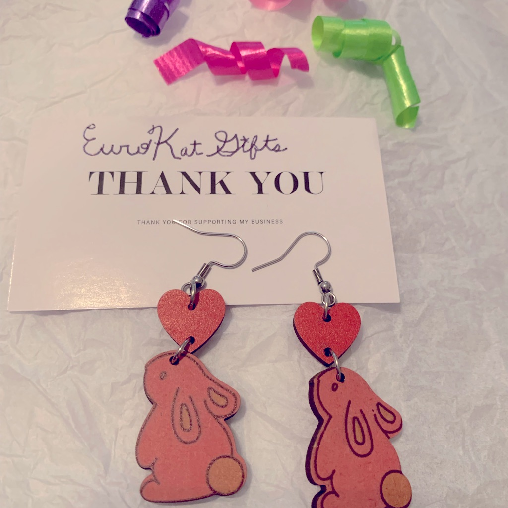 Today Sale$10colorful Easter Earrings Wood Acrylic Stainless Earwires O